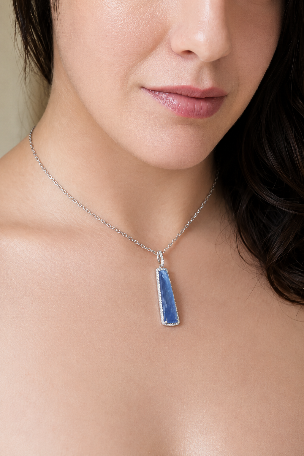 Doves Moonlit Lapis Pendant with Diamonds