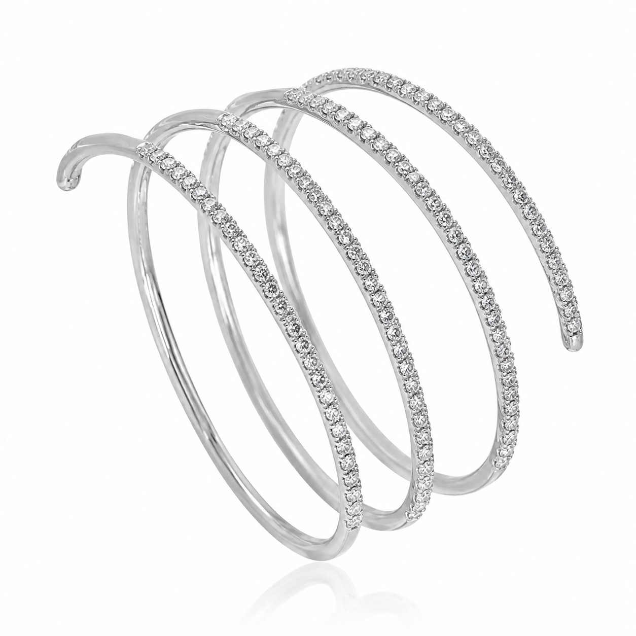 Triple Wrap Coil Flexible Eco Diamonds Tennis Bracelet