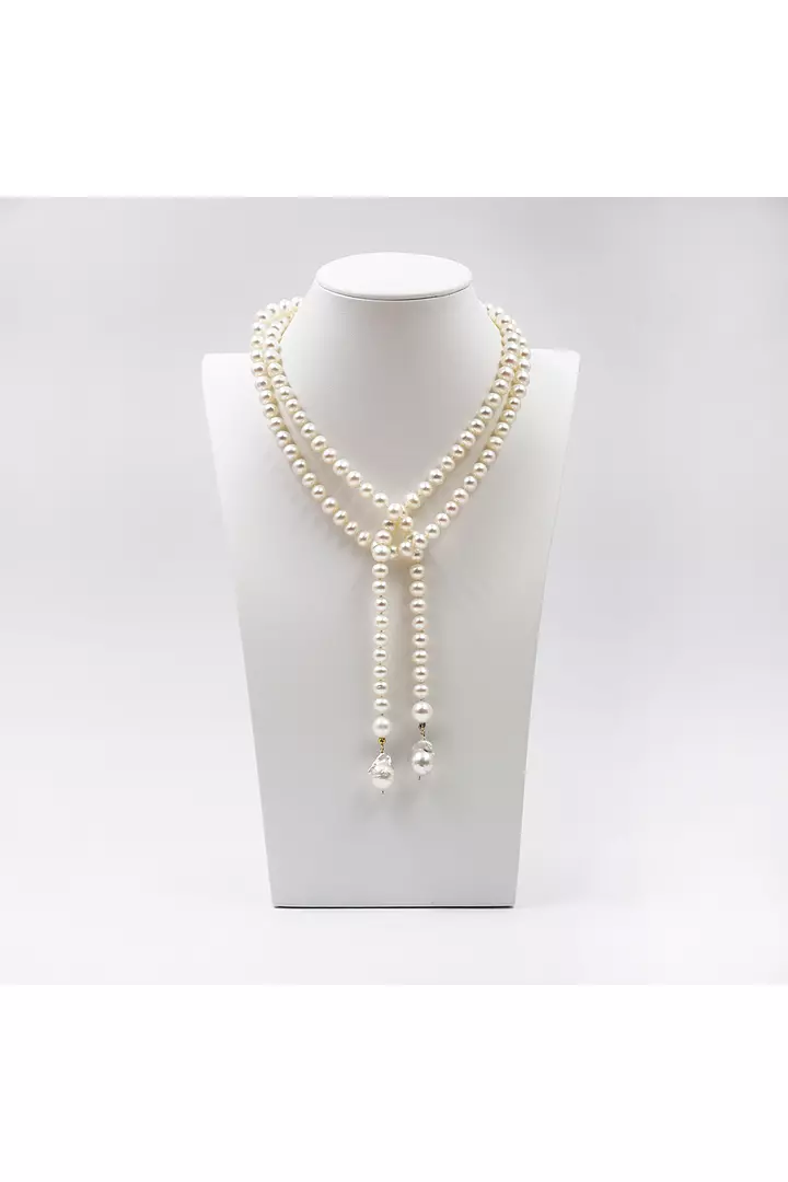 Cultured Pearl Strand Lariat Necklace