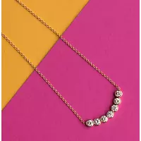 Chevron Smiles Diamond Bezel Necklace