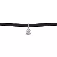 Diamond and Leather Choker