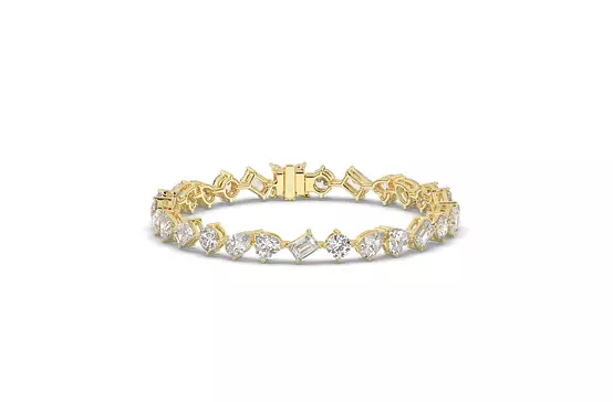Mixed Shaped Eco Diamonds Tennis Bracelet
