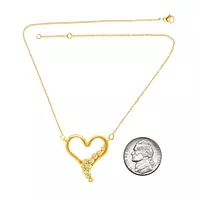 Heart Flowing with Diamonds Necklace
