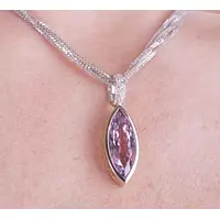 Kunzite and Diamonds Pendant