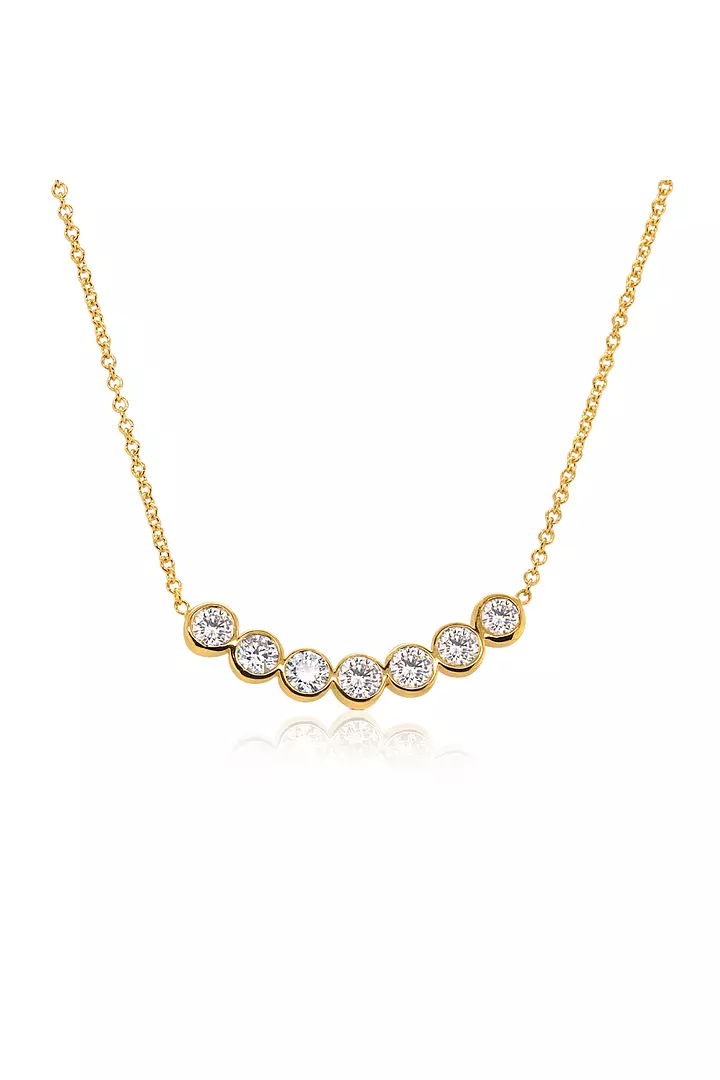 Chevron Smiles Diamond Bezel Necklace