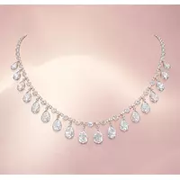 Multi Drop Bezel Pear Shaped Eco Diamonds Necklace
