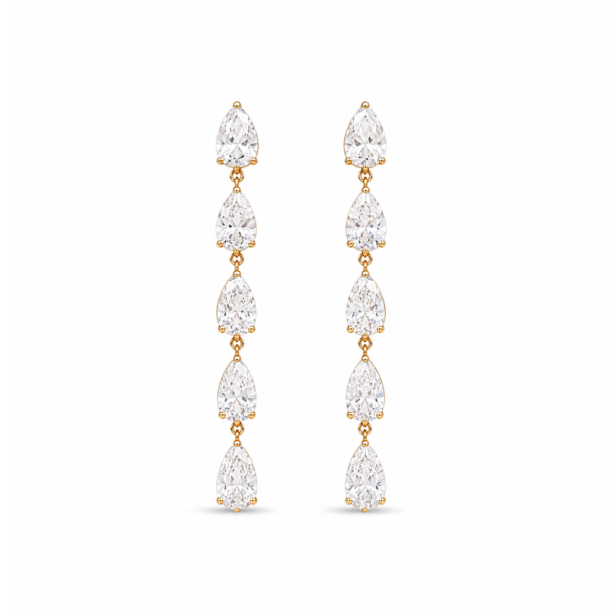Pear Eco Diamonds Drop Earrings