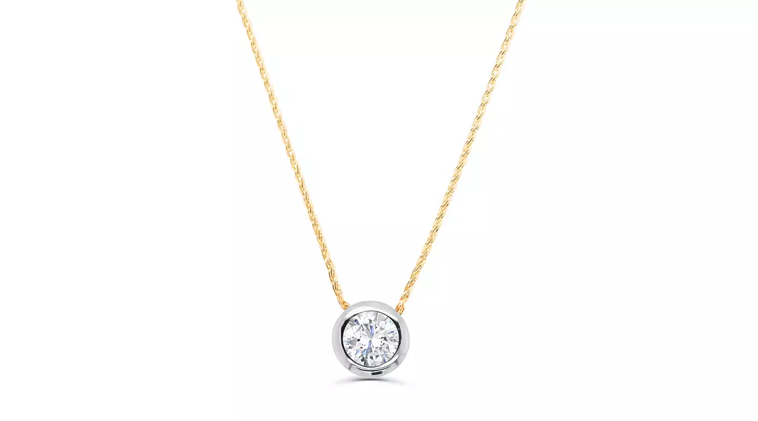 Bezel Set Petite Diamond Pendant
