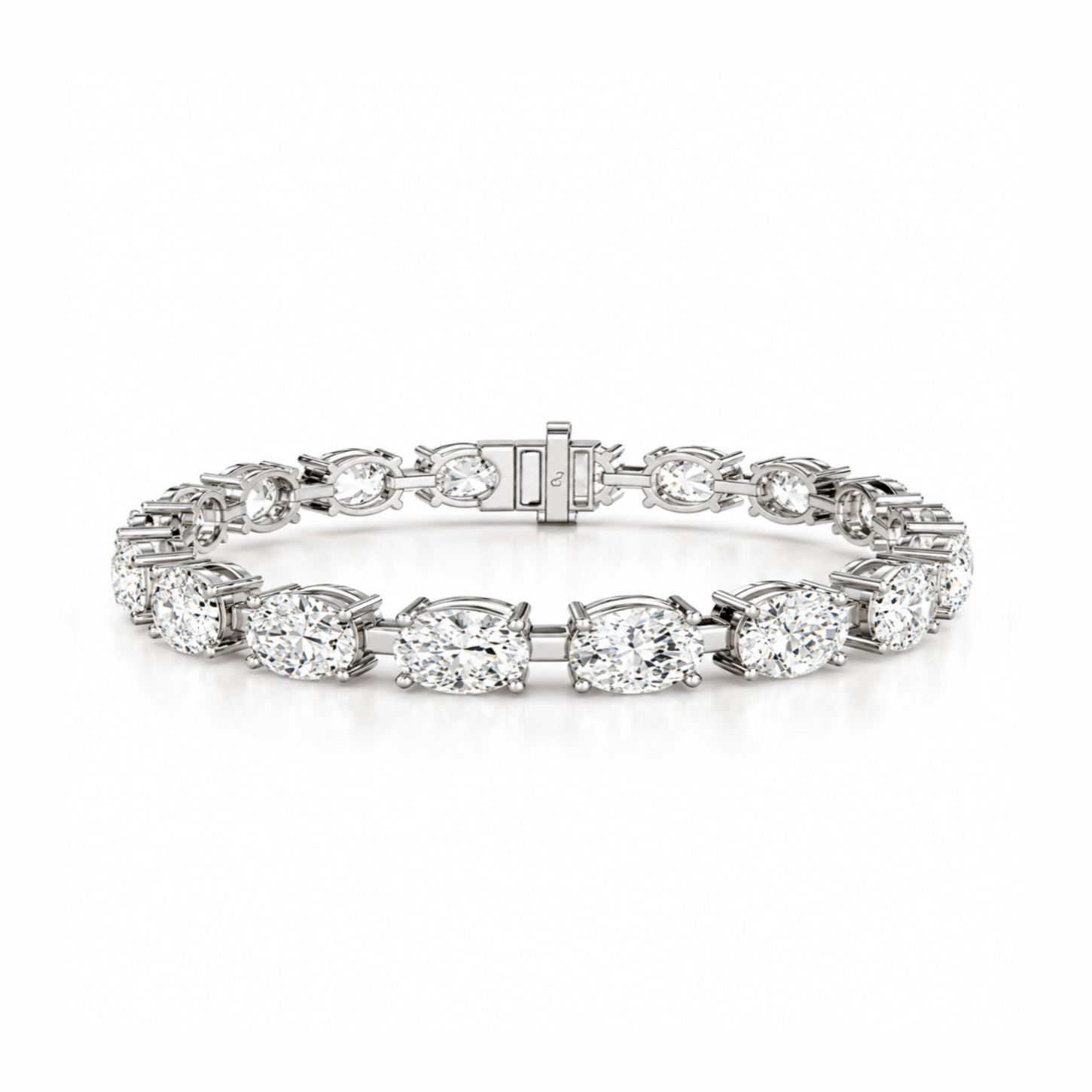 Oval Diamond Link Tennis Bracelet
