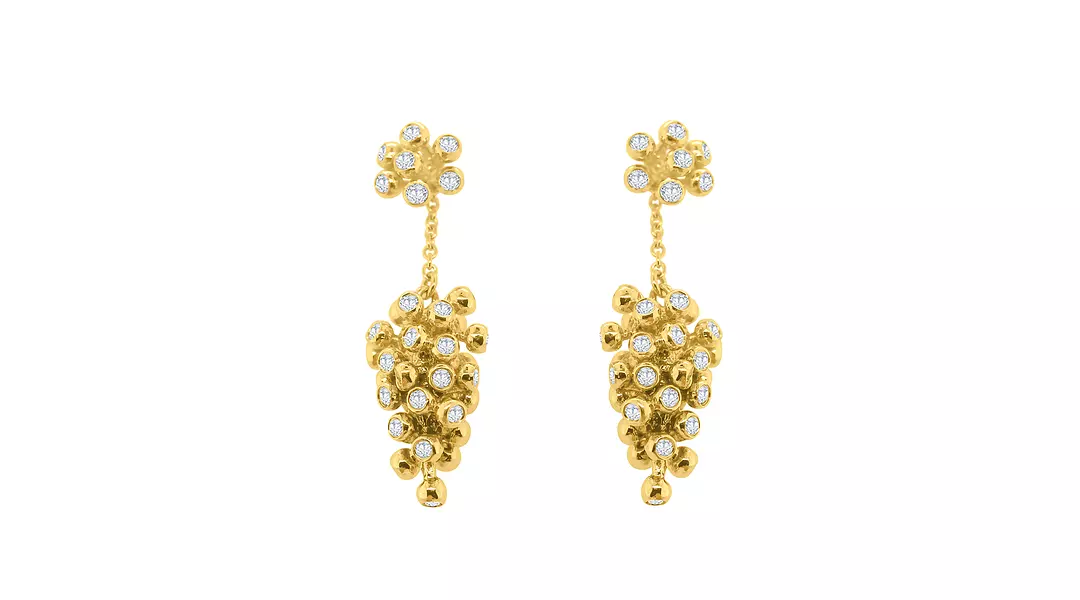 Grapes Drop Diamond Earrings