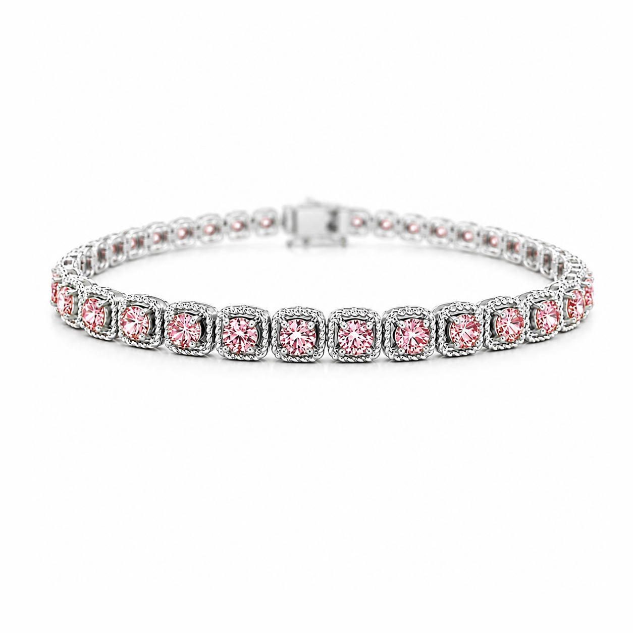 Fancy Intense Pink Eco Diamonds Bracelet