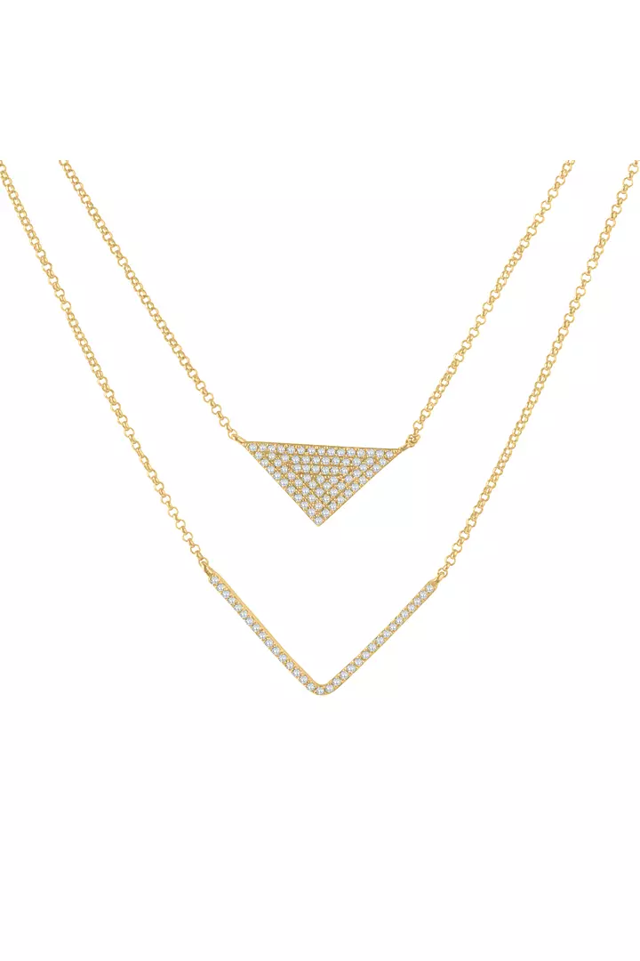 Double Chevron Diamond Necklace