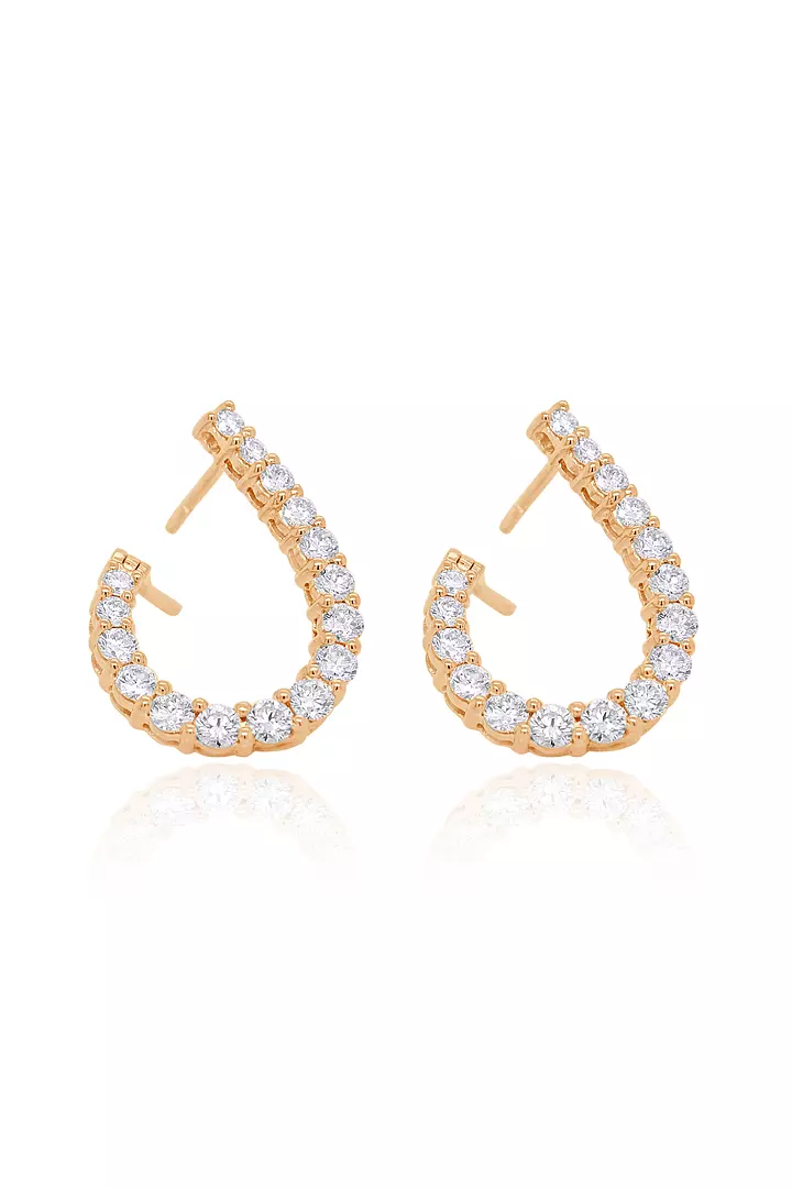 Eco Diamonds Modern Bypass Hoop Earrings
