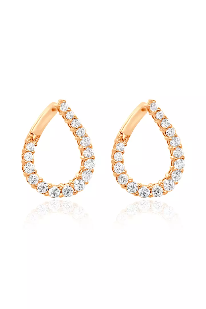 Eco Diamonds Modern Bypass Hoop Earrings
