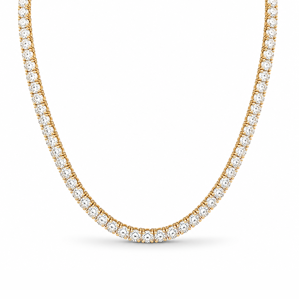 Straight Line Yellow White Eco Diamonds Tennis Necklace 17 carats
