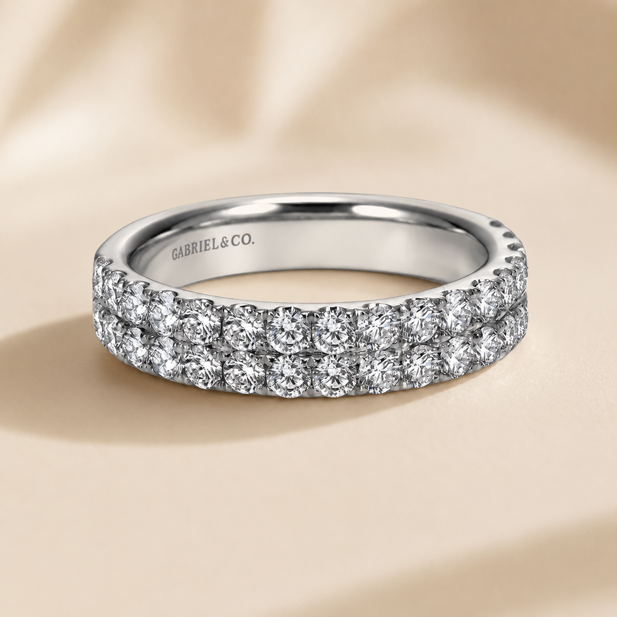 Diamond Stackable Ring with Beaded Bezels