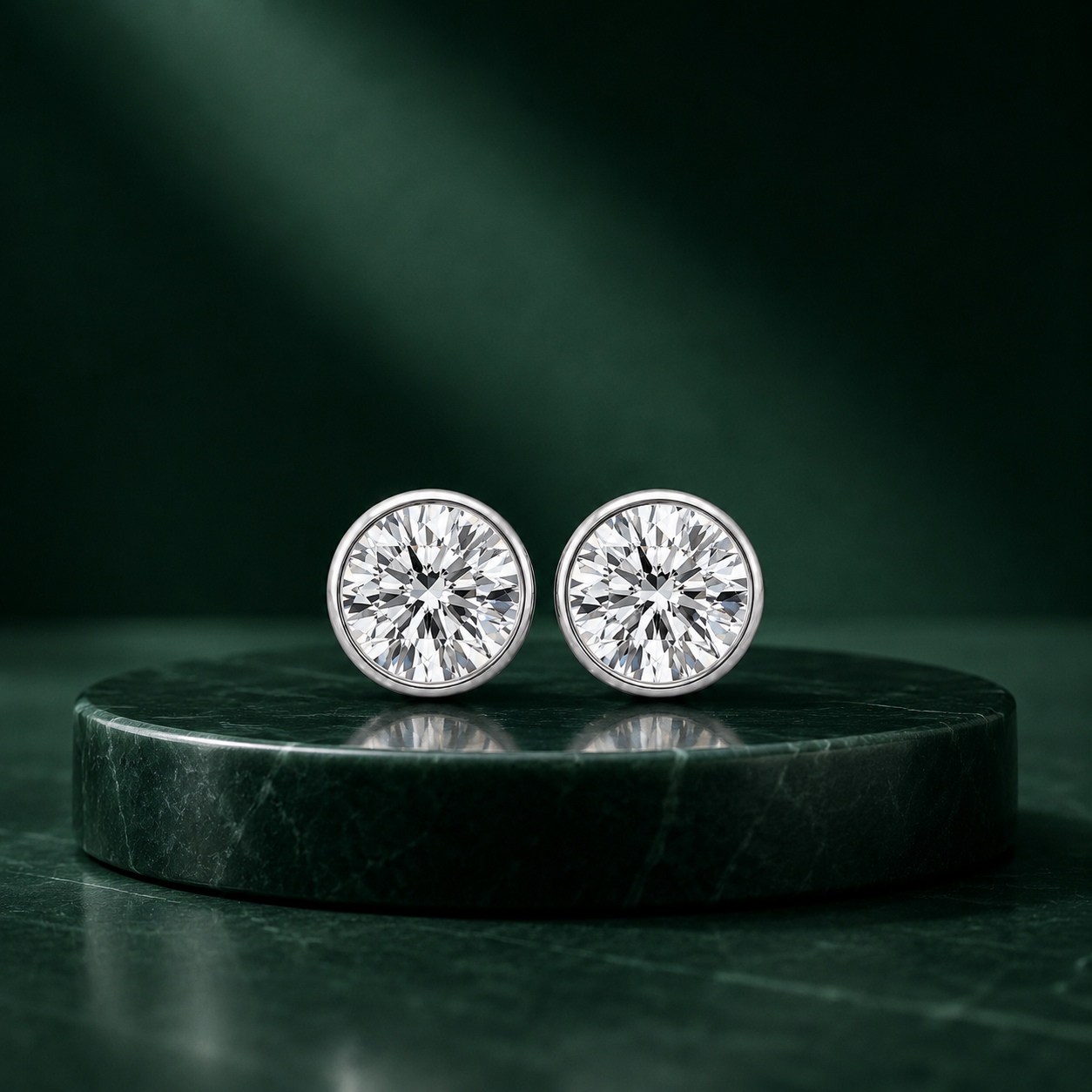 Bezel Martini Set Eco Diamonds Stud Earrings