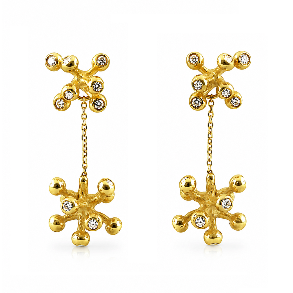 Fireworks Stud and Drop Diamond Earrings