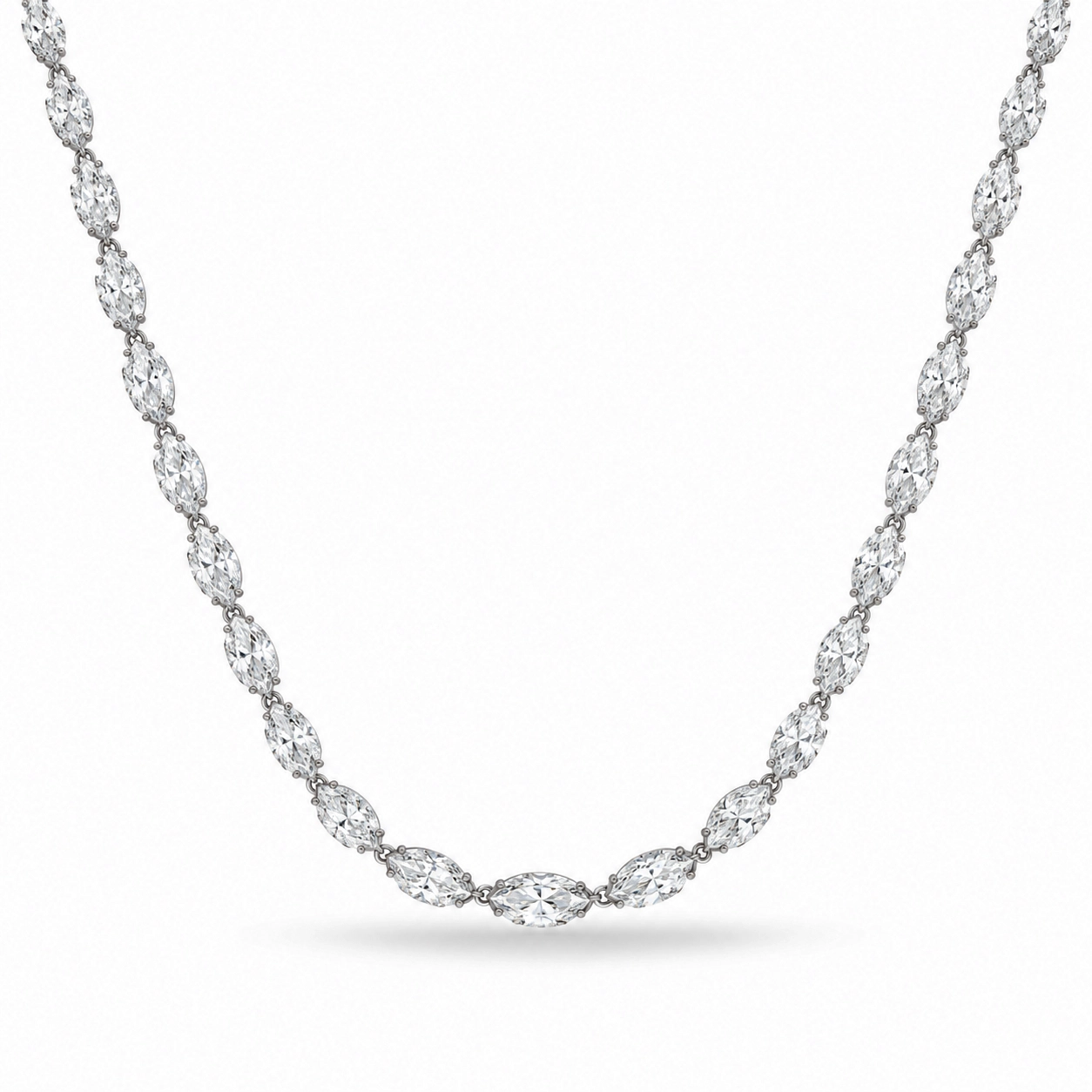Marissa East West Marquise Diamond Tennis Necklace
