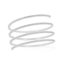 Triple Wrap Coil Flexible Eco Diamonds Tennis Bracelet