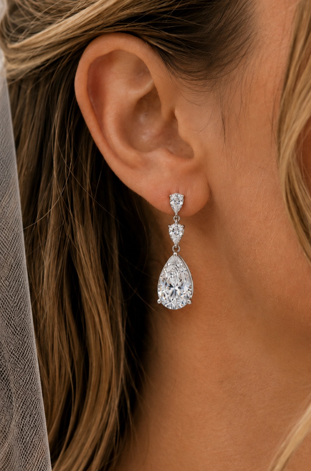 Windsor Eco Diamonds Teardrop Shape Earrings