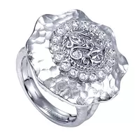 Hammered Finish Diamond Cocktail Ring