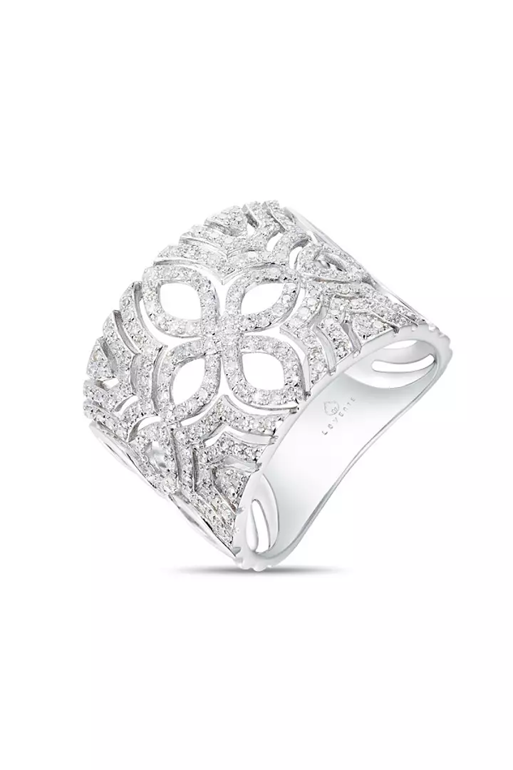 Clover Pave Diamond Fashion Ring