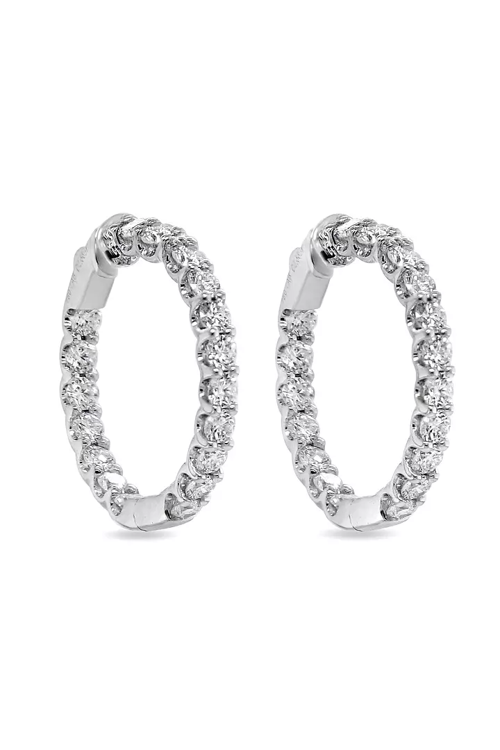 Eco Diamonds Hoop Earrings Two Sided