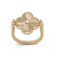 Van Cleef Red Alhambra Reversible Cocktail Ring