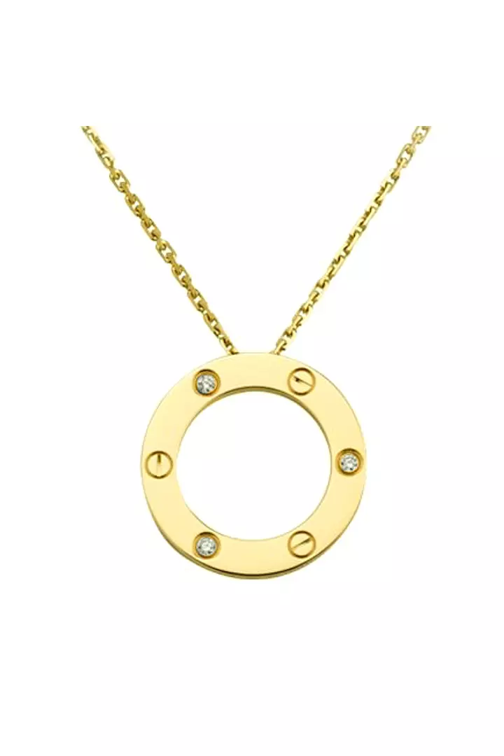 Cartier Circle Love Necklace with Diamonds