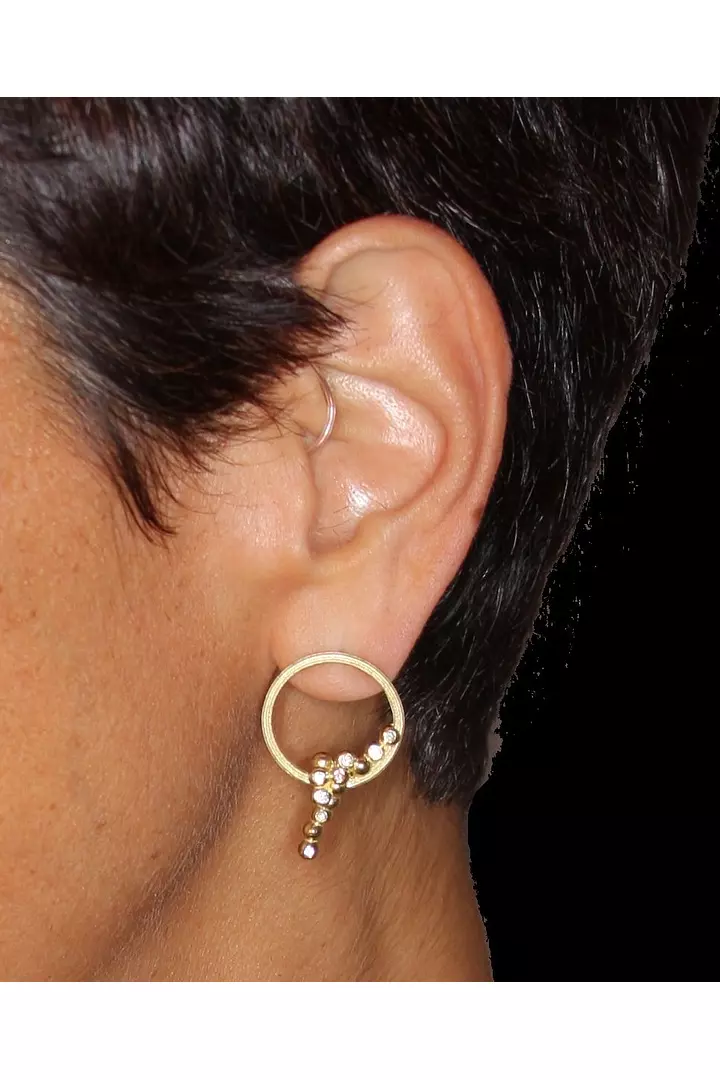 Abundance Circle Diamond Hoop Earrings
