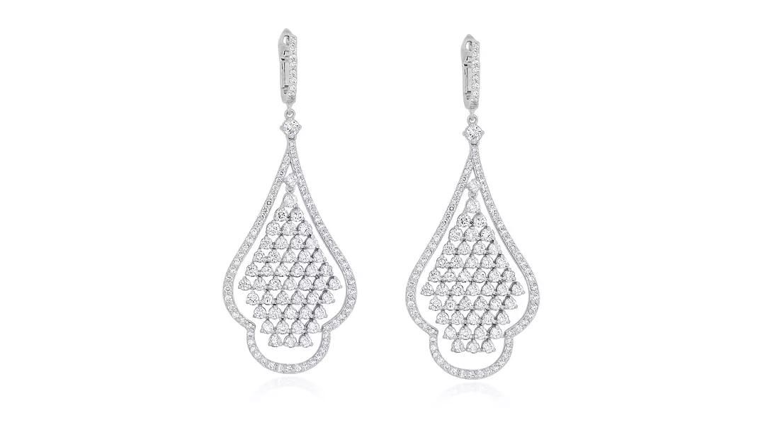 Diamond Lace Drop Earrings