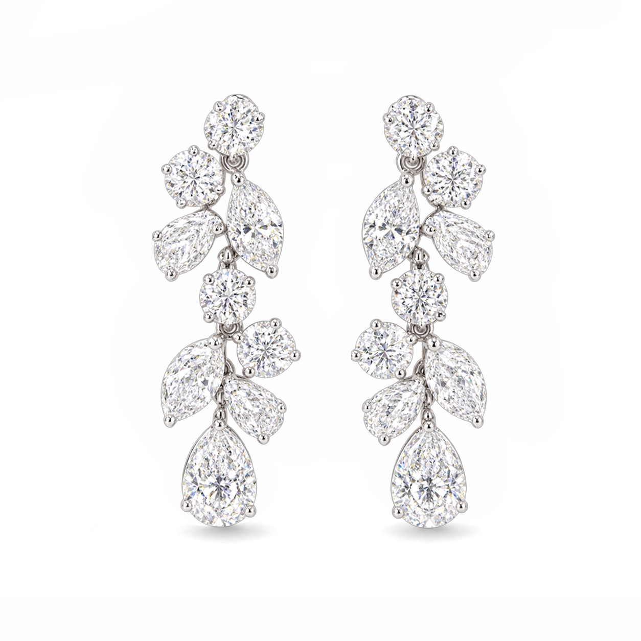 Dolce Vita Pear and Marquise Diamond Vine Earrings
