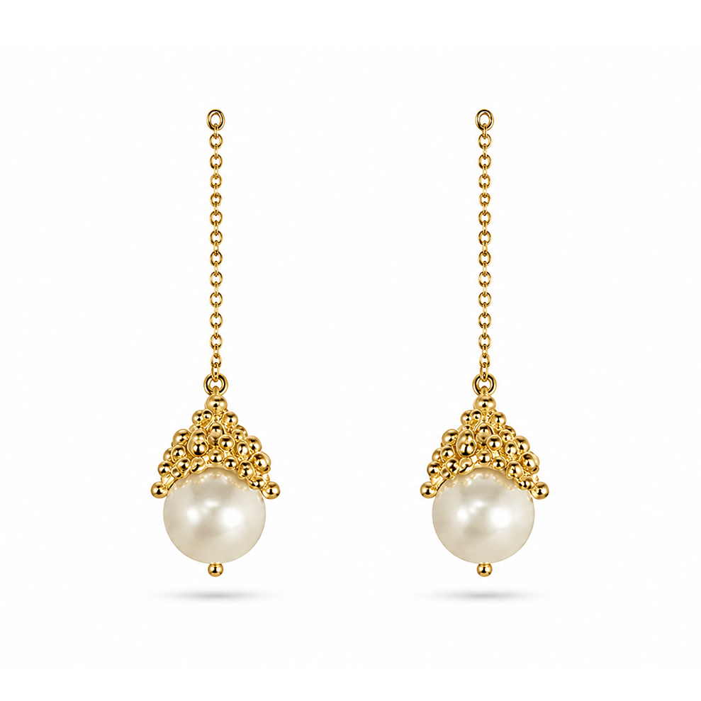 Caviar Collection Cultured Pearl Drop Earrings