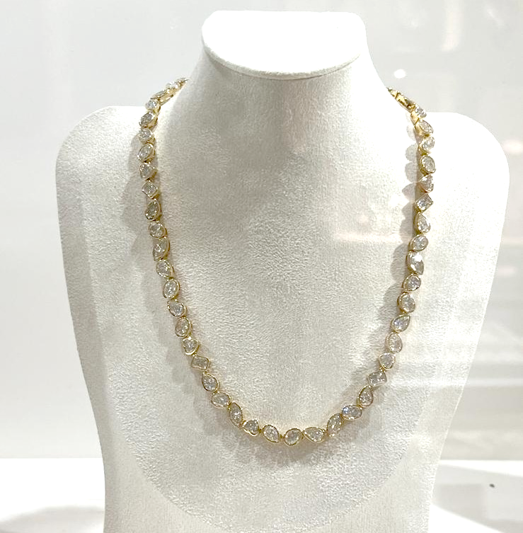 Tessera Multi Shape Eco Diamonds Bezel Tennis Necklace