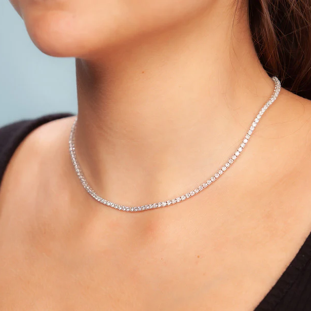Straight Line Eco Diamonds Tennis Necklace 7 carats