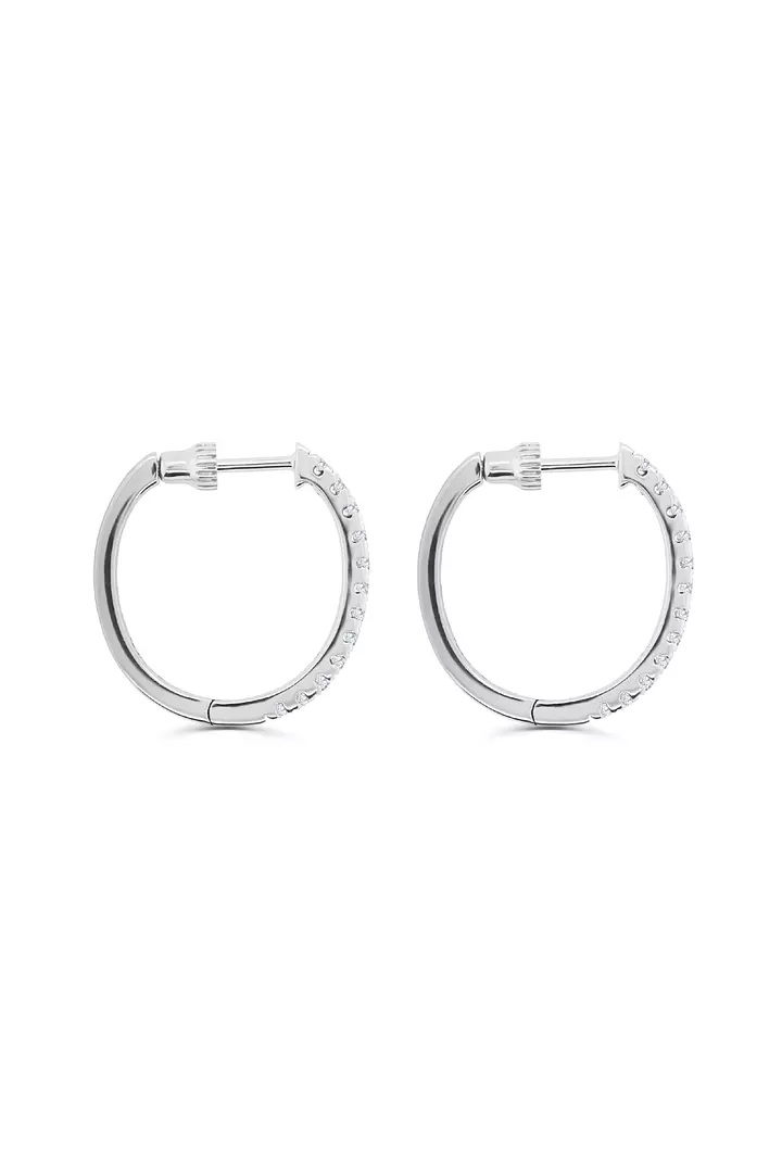 Natural Diamonds Classic Hoop Earrings