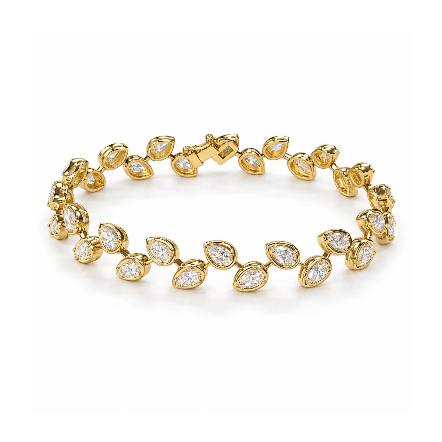 Olivia Pear Shaped Diamond Leaf Bracelet
