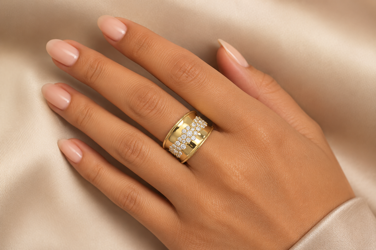 Vivienne Concave Eco Diamonds Cocktail Ring