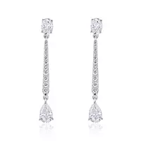Oval and Teardrop Diamonds Drop Earrings