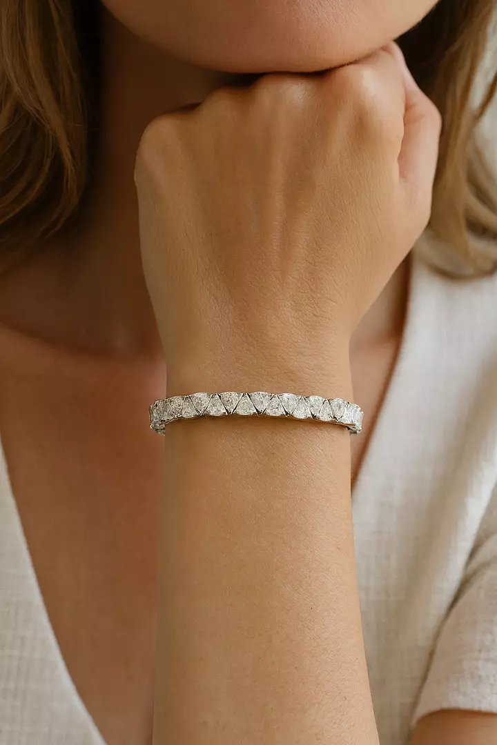 S-N Trillion Shape Eco Diamonds Tennis Bracelet