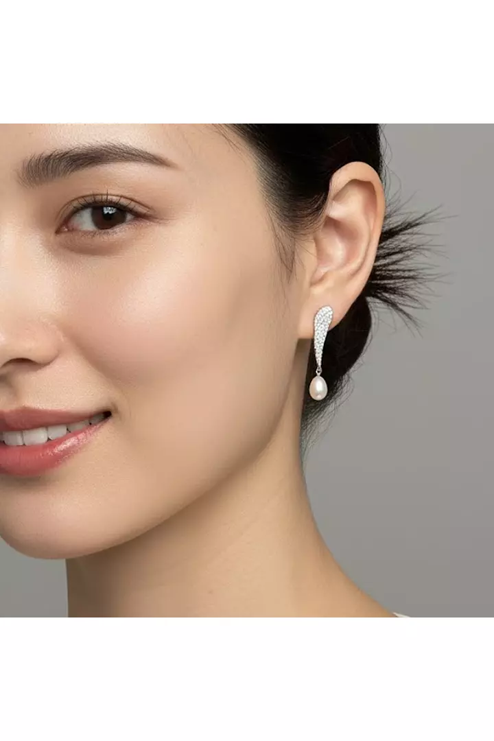 Diamonds and Pearls Drop Earrings
