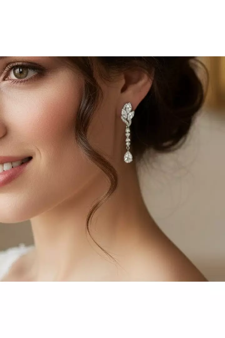 Floral Drops Diamond Earrings