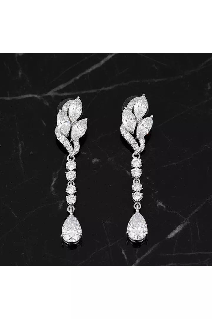 Floral Drops Diamond Earrings