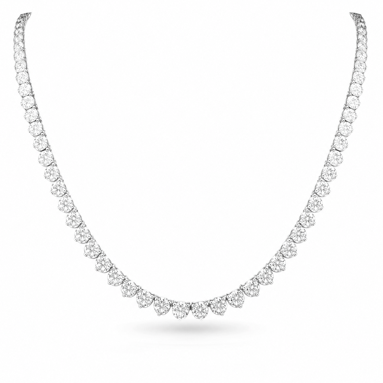 Round Eco Diamonds Tennis Necklace 19 carats