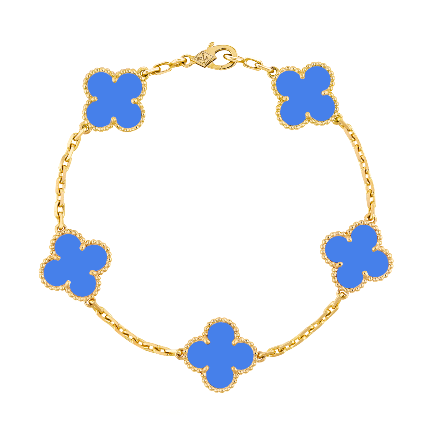 Van Cleef & Arpel Blue Agate Alhambra Bracelet