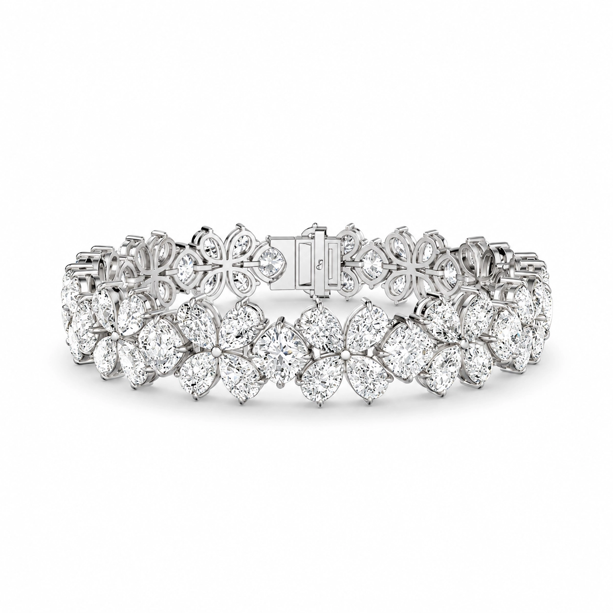 Pear-Shaped Diamond Floral Vine Bracelet