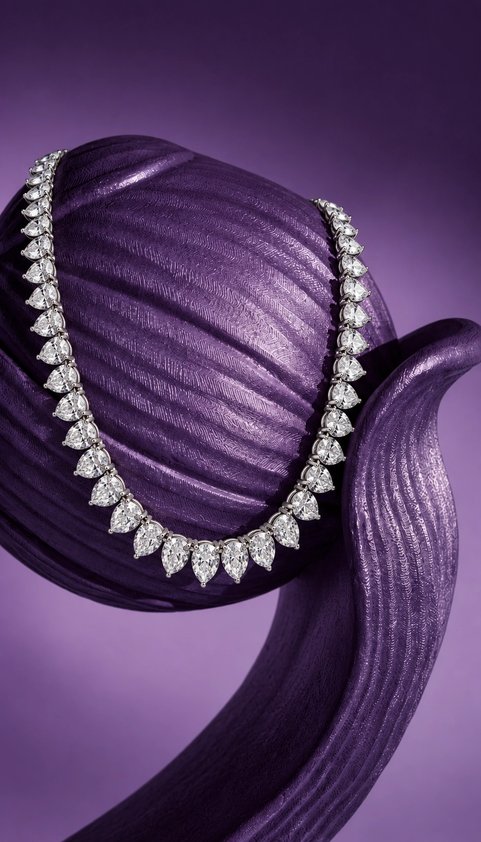 Pear-Shaped Eco Diamond Tennis Necklace