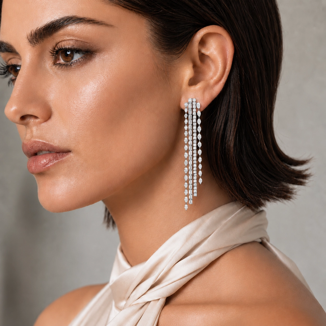 Chantilly Cascading Diamond Fringe Drop Earrings