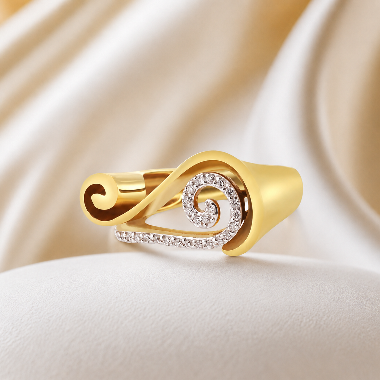 Diamond Violin Cocktail Ring